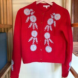 Becca Embroidered Sweater Red Combo (Alex Mill)